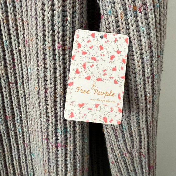 NWT Free People Leo Tunic Silver Gleam Gray Cowl Neck Sweater sz XS - Picture 4 of 14